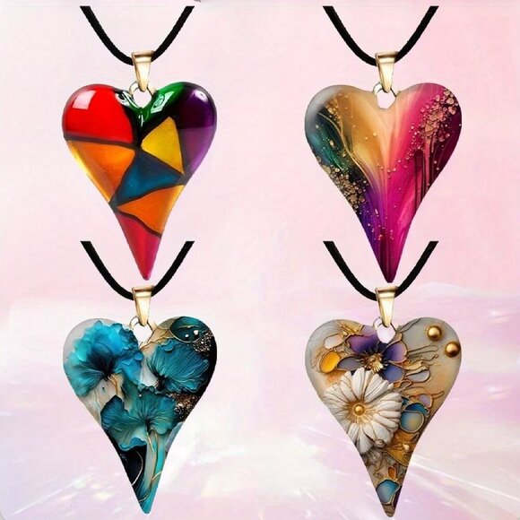 Jewelry - NWOT - Choice of 1 Vibrant Heart-Shaped Pendant Necklace